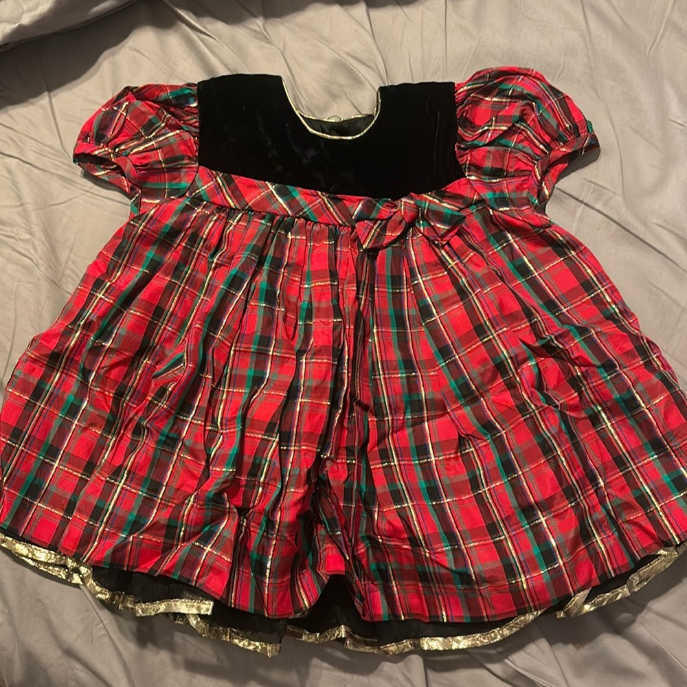 Baby holiday red plaid dress 18 months